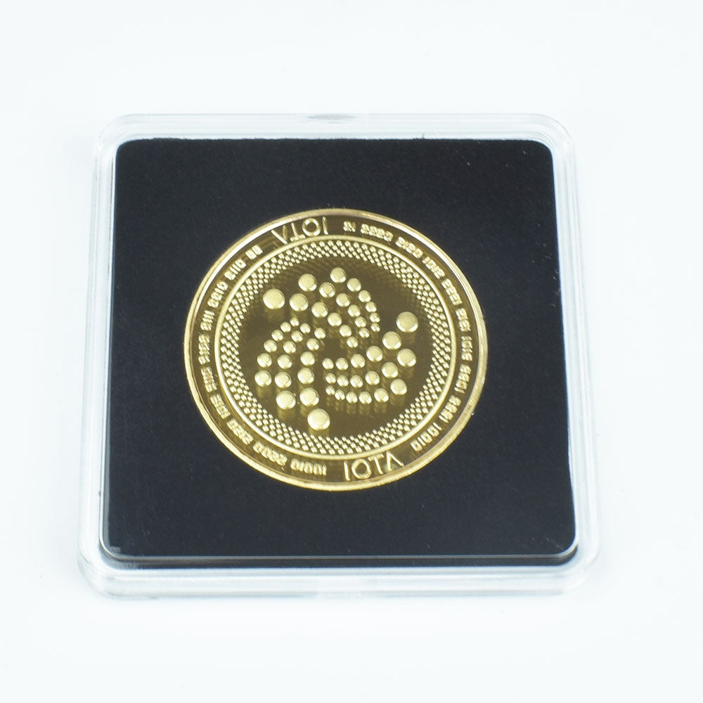 40mm Gold Bitcoin Coin with Acrylic Square Case