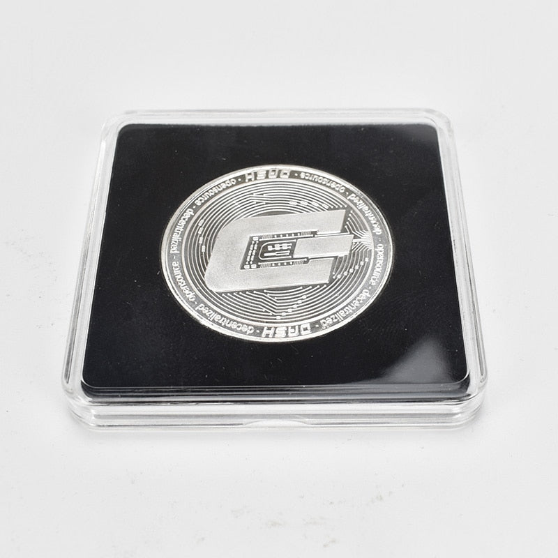 40mm Gold Bitcoin Coin with Acrylic Square Case