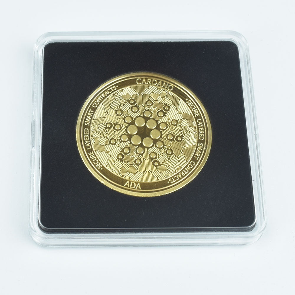 40mm Gold Bitcoin Coin with Acrylic Square Case