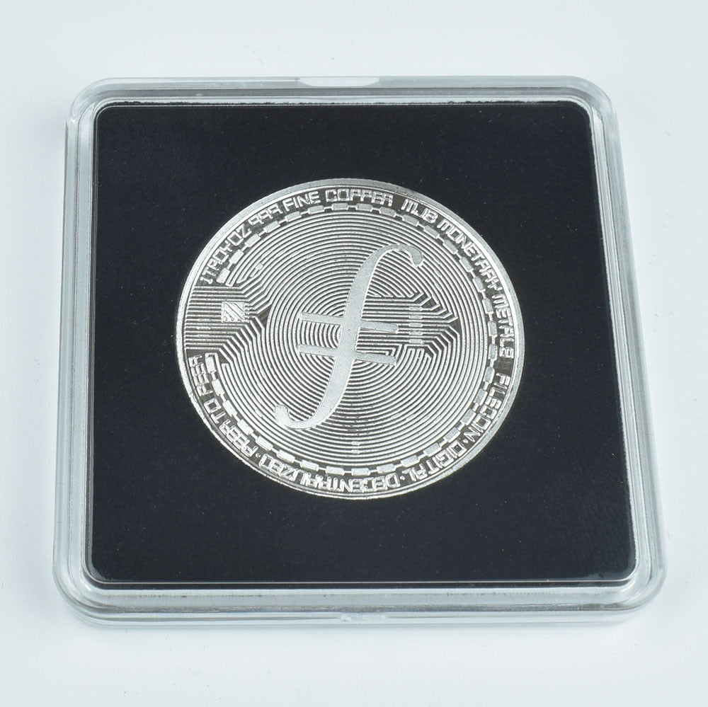 40mm Gold Bitcoin Coin with Acrylic Square Case