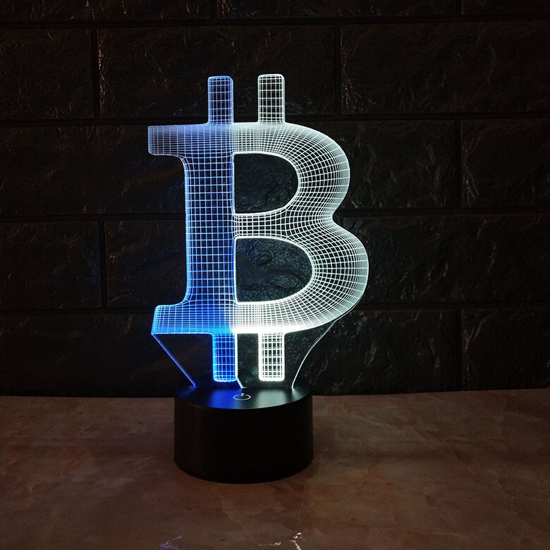 3D LED Bitcoin Lamp