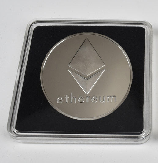 40mm Gold Bitcoin Coin with Acrylic Square Case