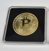 40mm Gold Bitcoin Coin with Acrylic Square Case