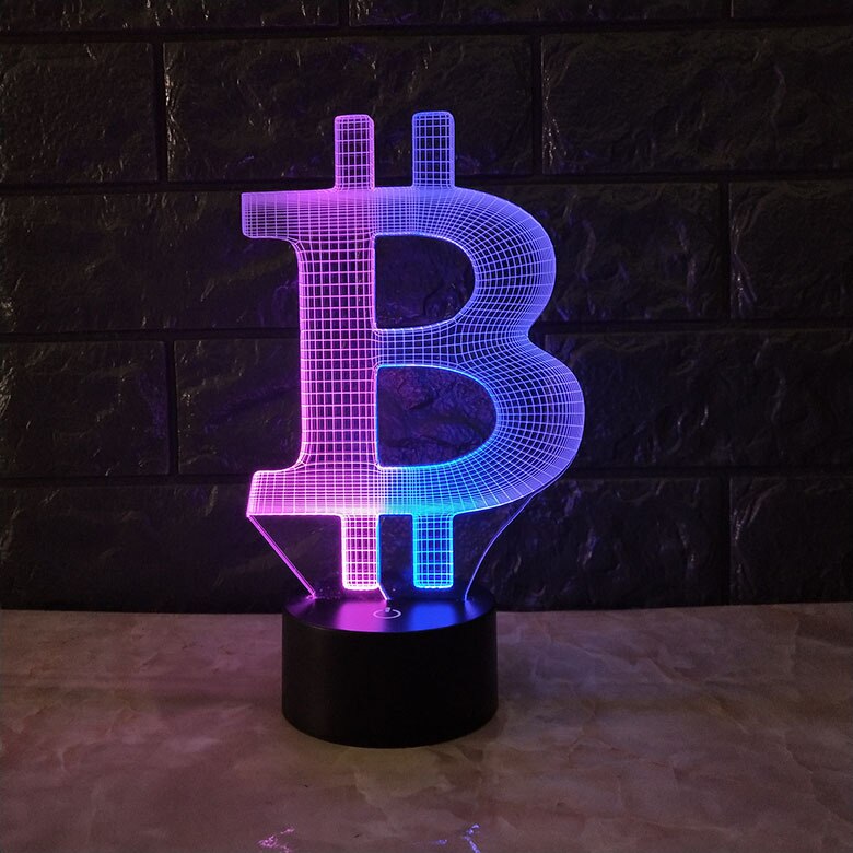 3D LED Bitcoin Lamp