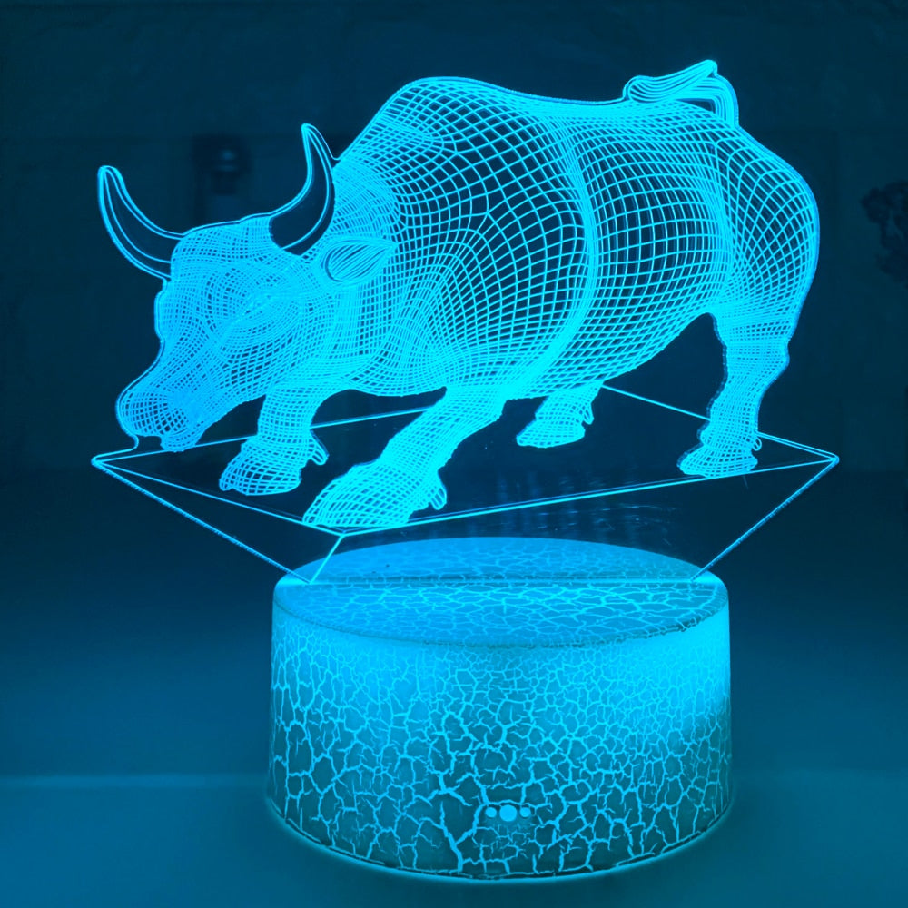 3D Strong Bull Lamp