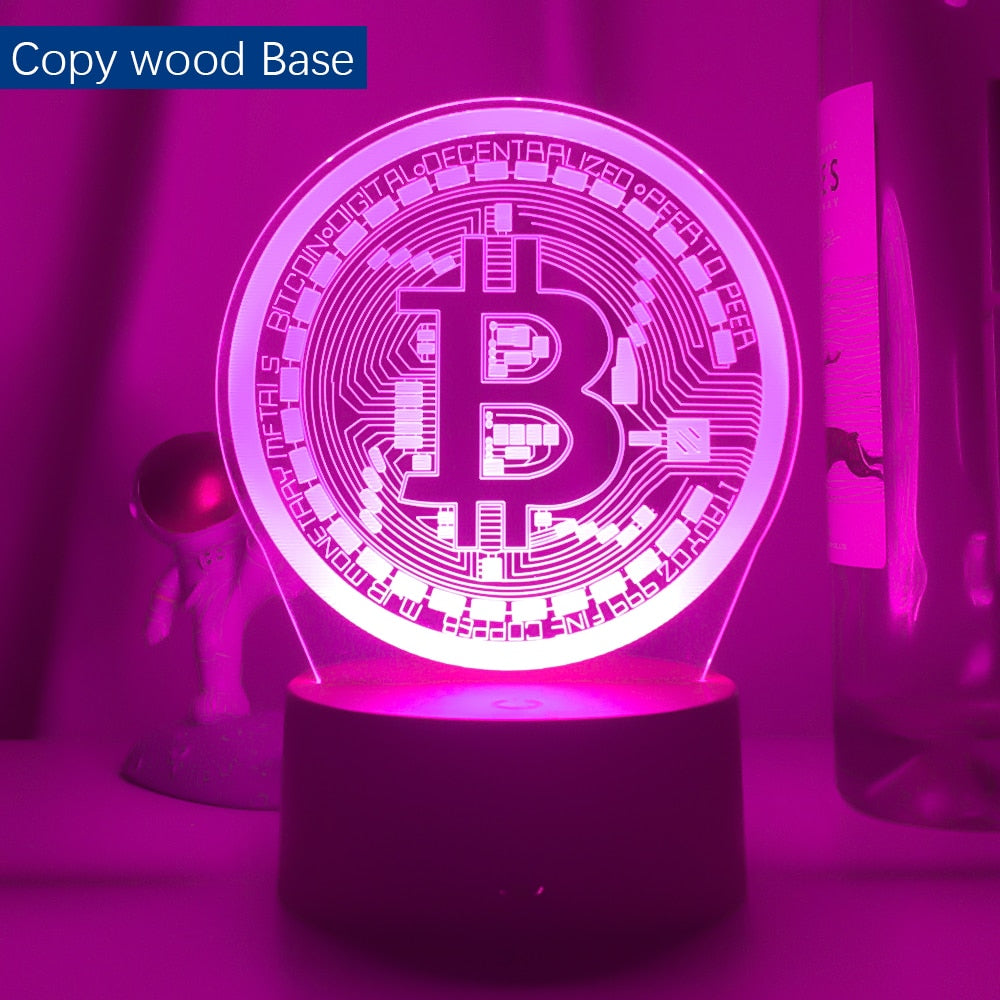 LED Bitcoin Night Lamp