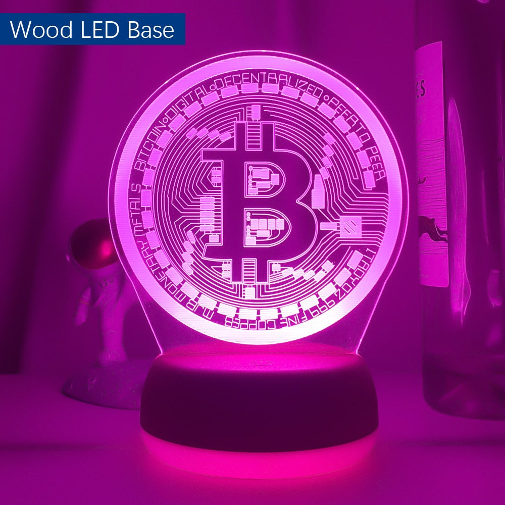 LED Bitcoin Night Lamp