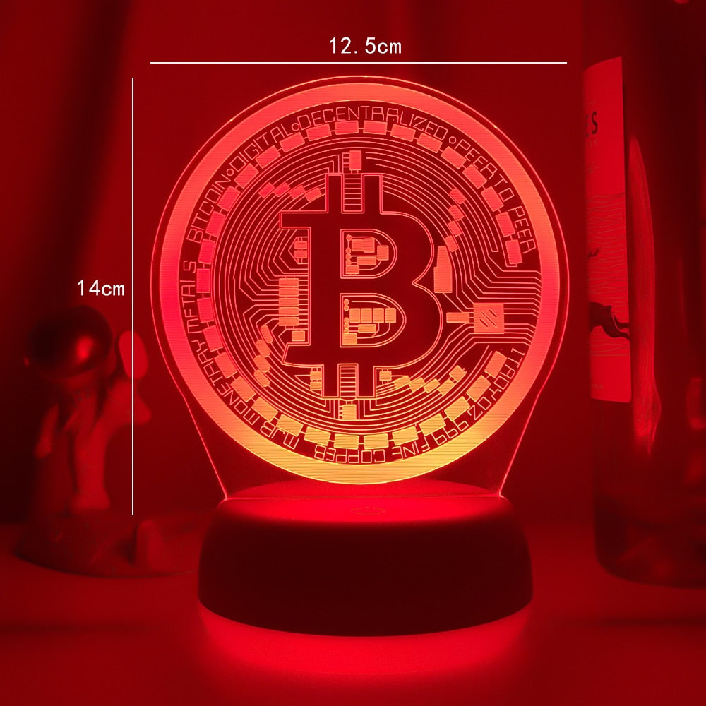 LED Bitcoin Night Lamp