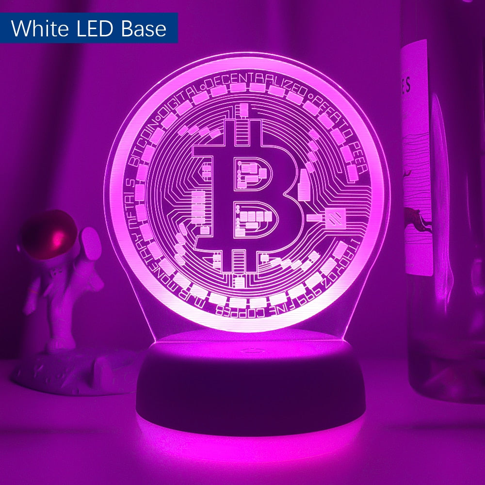 LED Bitcoin Night Lamp