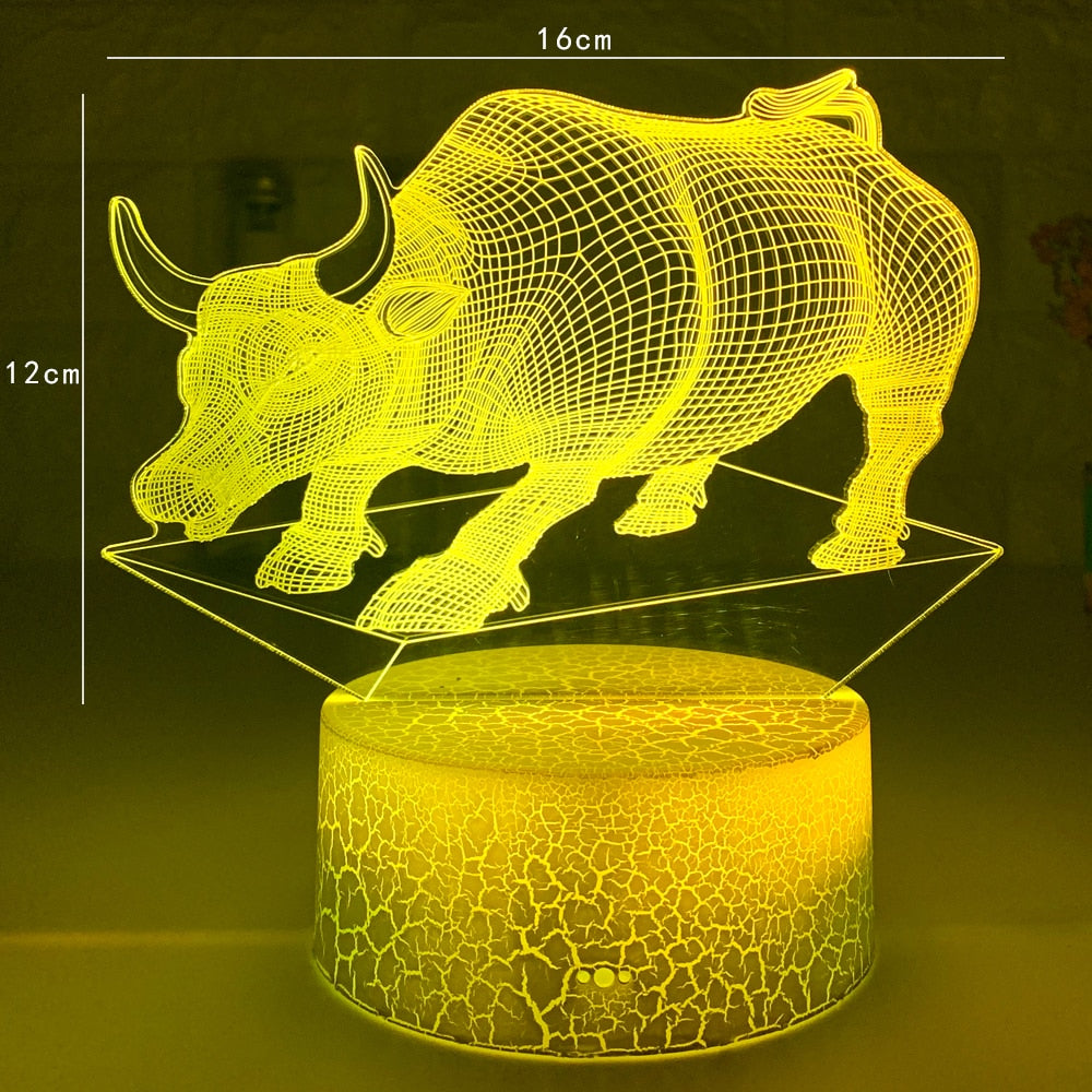 3D Strong Bull Lamp