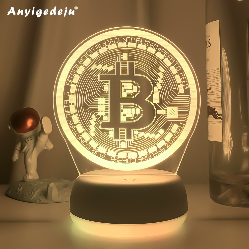 LED Bitcoin Night Lamp