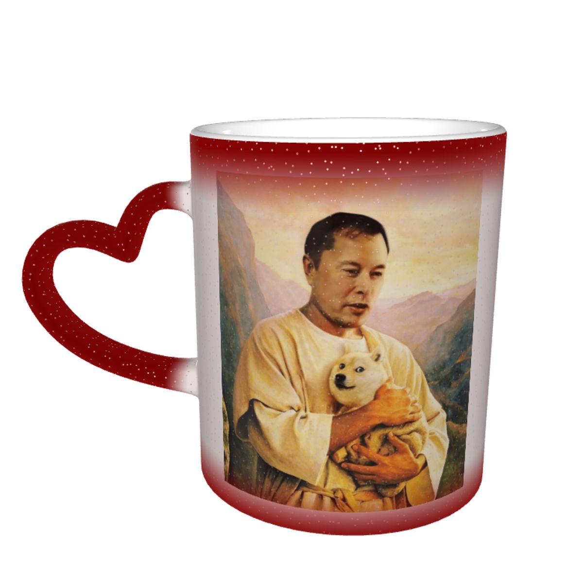 Dogecoin WithElon Musk Color 
Ceramic Heat-sensitive Cup Multi-function cups