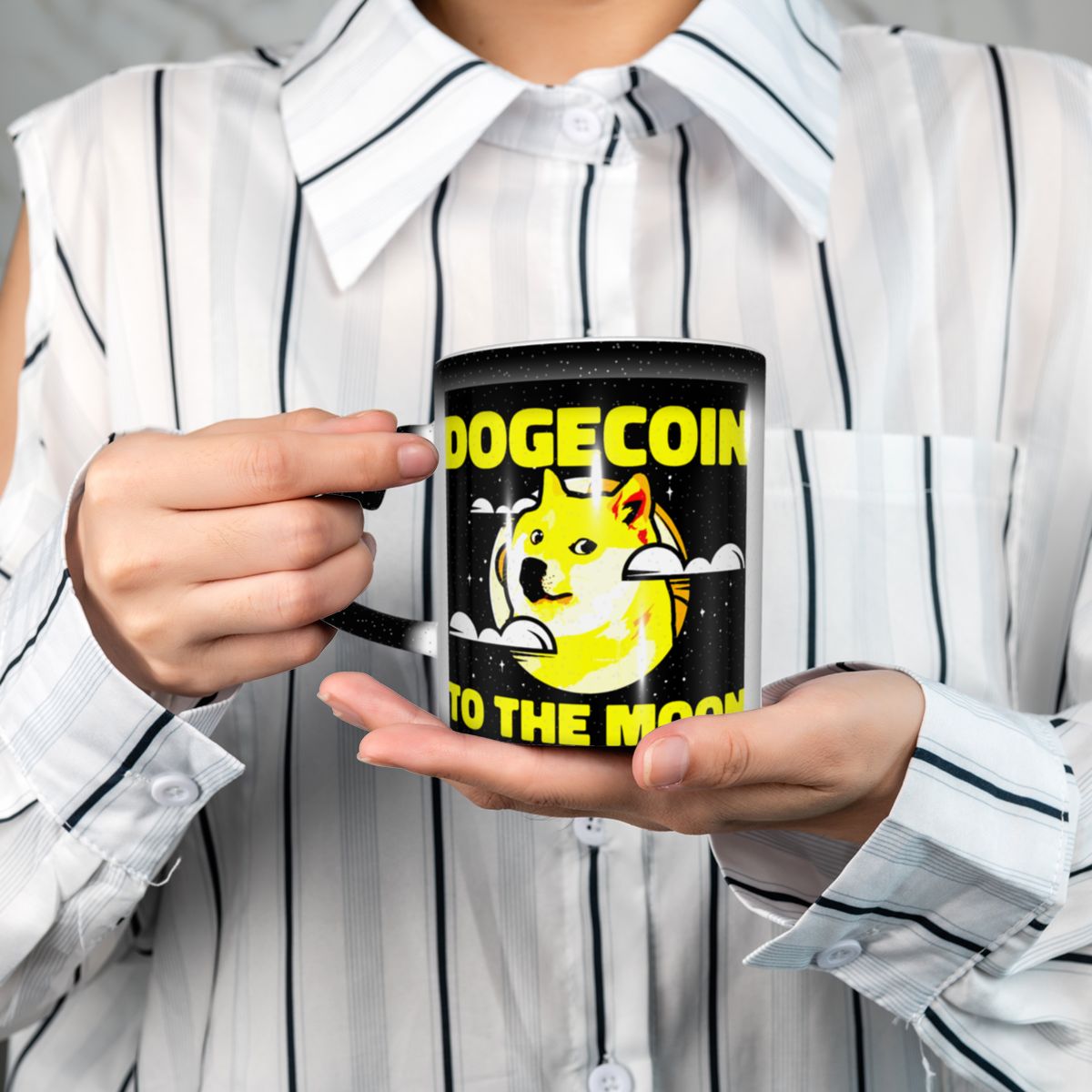 Dogecoin To The Moon B Color Changing Mug in the Sky Hot Sale Ceramic Heat-sensitive Cup Graphic 
Dogecoin Elon Musk Milk cups