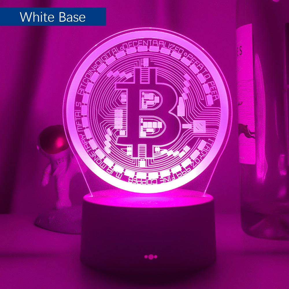 LED Bitcoin Night Lamp